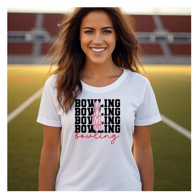 Bowling-Pin Outline--Red and Black Design