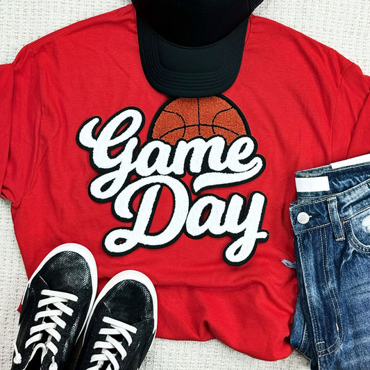 Chenille Patch-Game Day-White Game Day