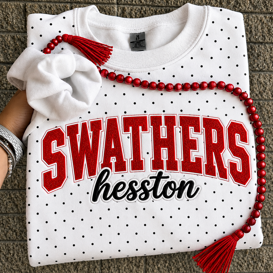 Custom School Spirit Polka Dot Crewneck