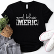 God Bless America T-Shirt - Patriotic Stars & Stripes Tee Black Shirt