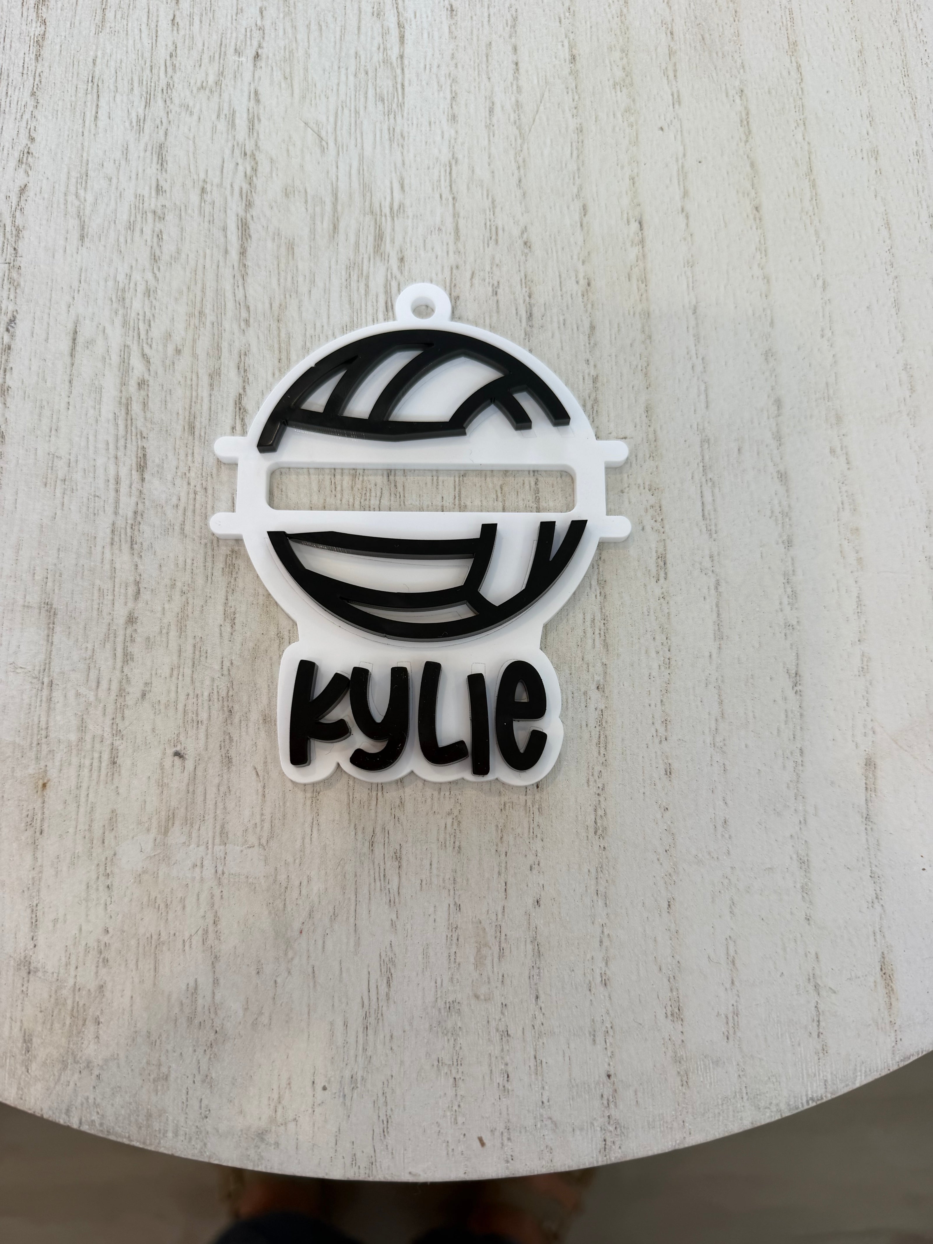 Personalized Sports Ponytail Holder Bag Tag