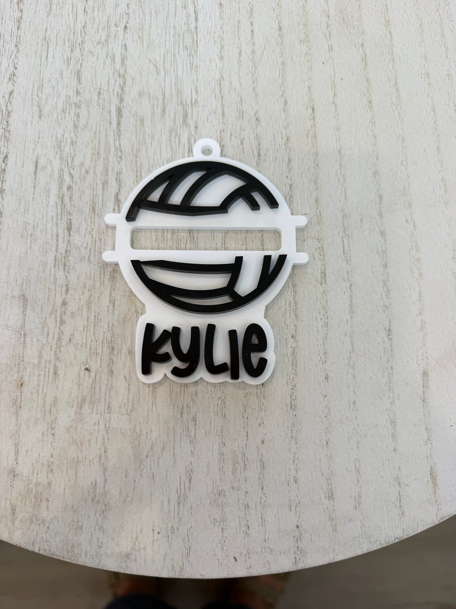 Personalized Sports Ponytail Holder Bag Tag