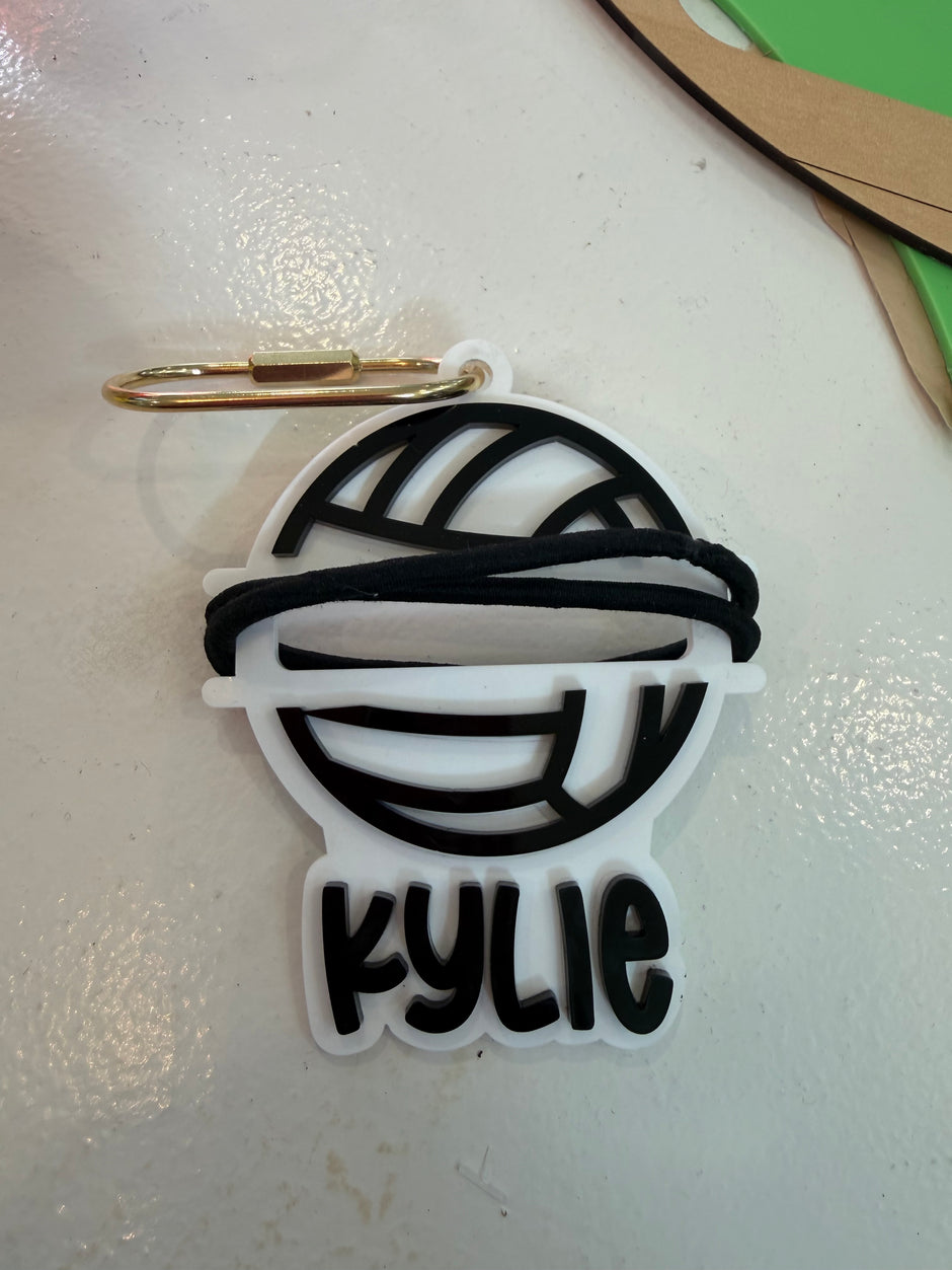 Personalized Sports Ponytail Holder Bag Tag
