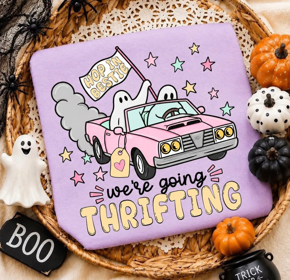 We're Going Thrifting – Halloween--personalization field put color and size of shirt