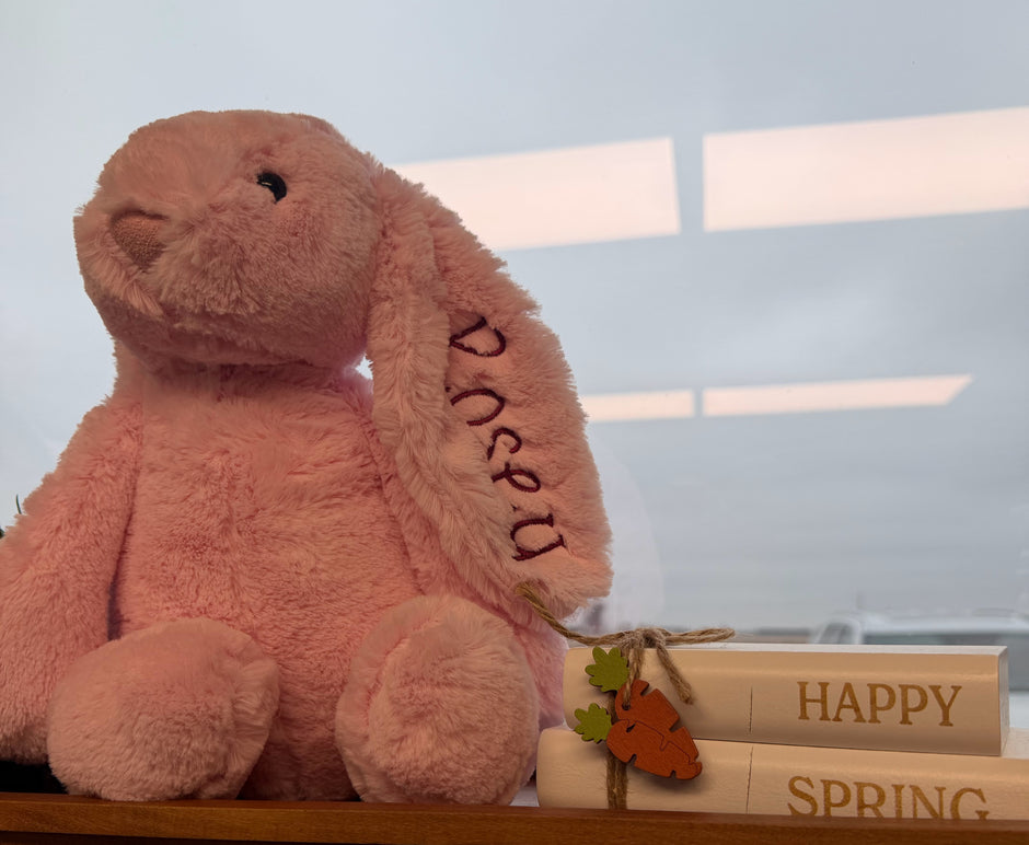 Personalized  Bunny Plush – Custom Name Embroidered Easter Bunny
