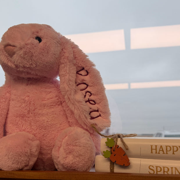 Personalized  Bunny Plush – Custom Name Embroidered Easter Bunny