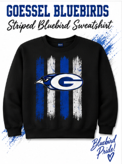 Goessel Bluebirds Striped Logo Sweatshirt
