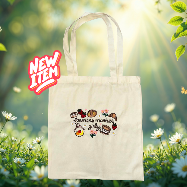 Embroidered Canvas Tote Bag – Summer Collection