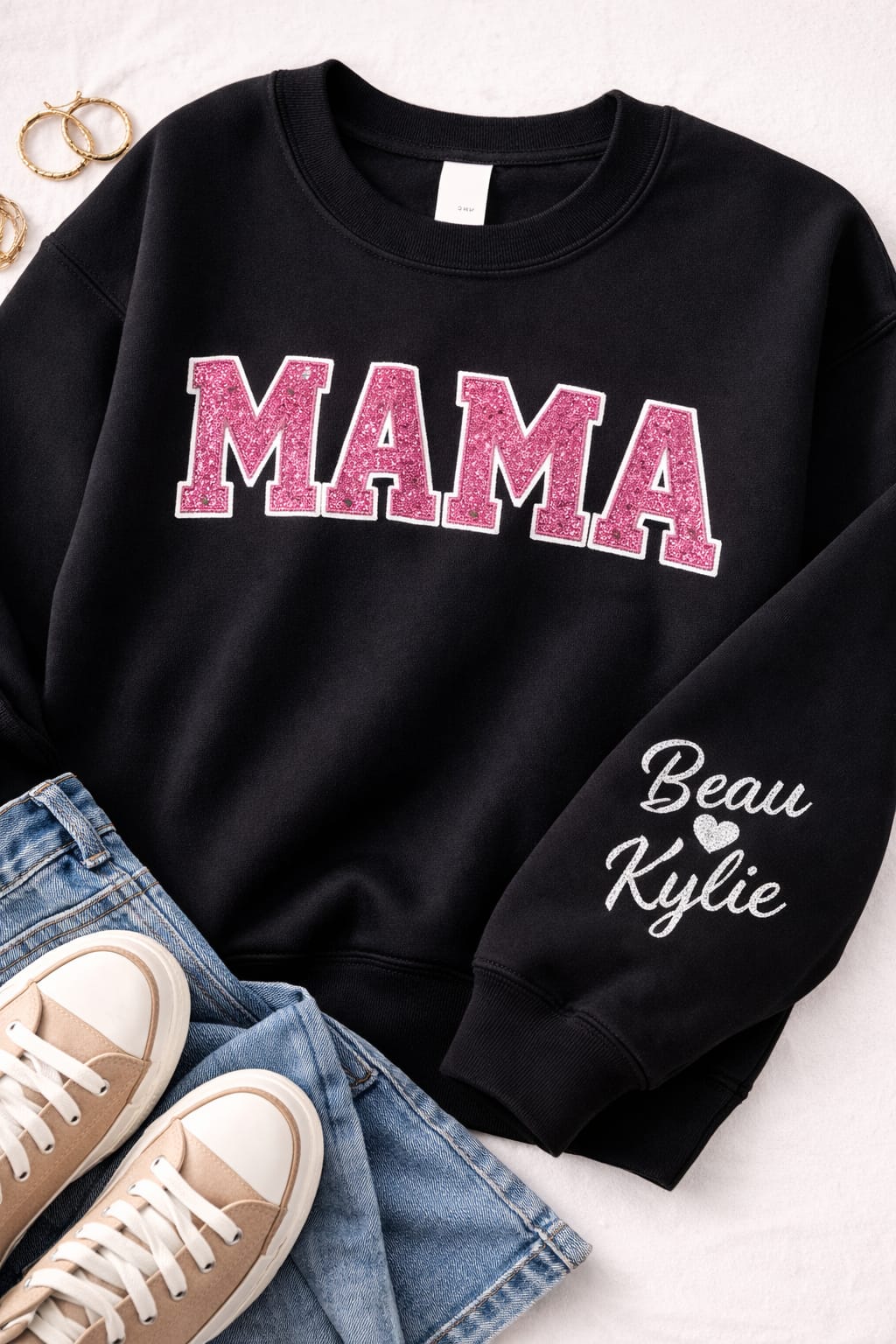 MAMA Glitter Sweatshirt – Custom Colors Available