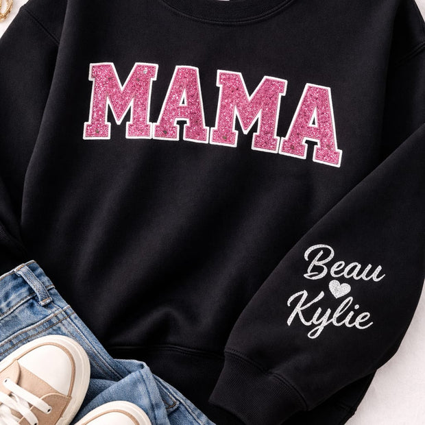 MAMA Glitter Sweatshirt – Custom Colors Available