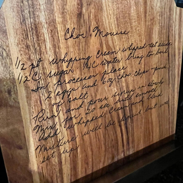 Engraved Cookbook/IPAD stand