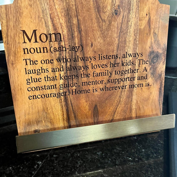 Engraved Cookbook/IPAD stand