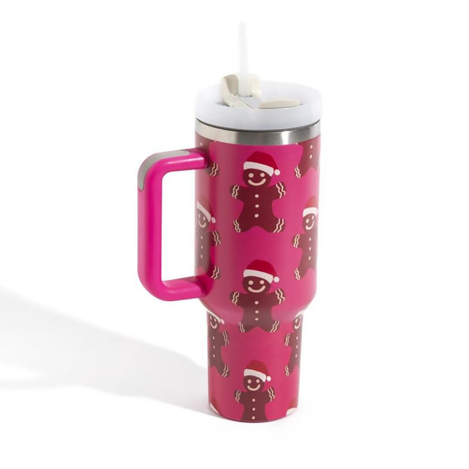 Christmas Theme Printed 40 oz Double Wall Stainless Steel Tumbler