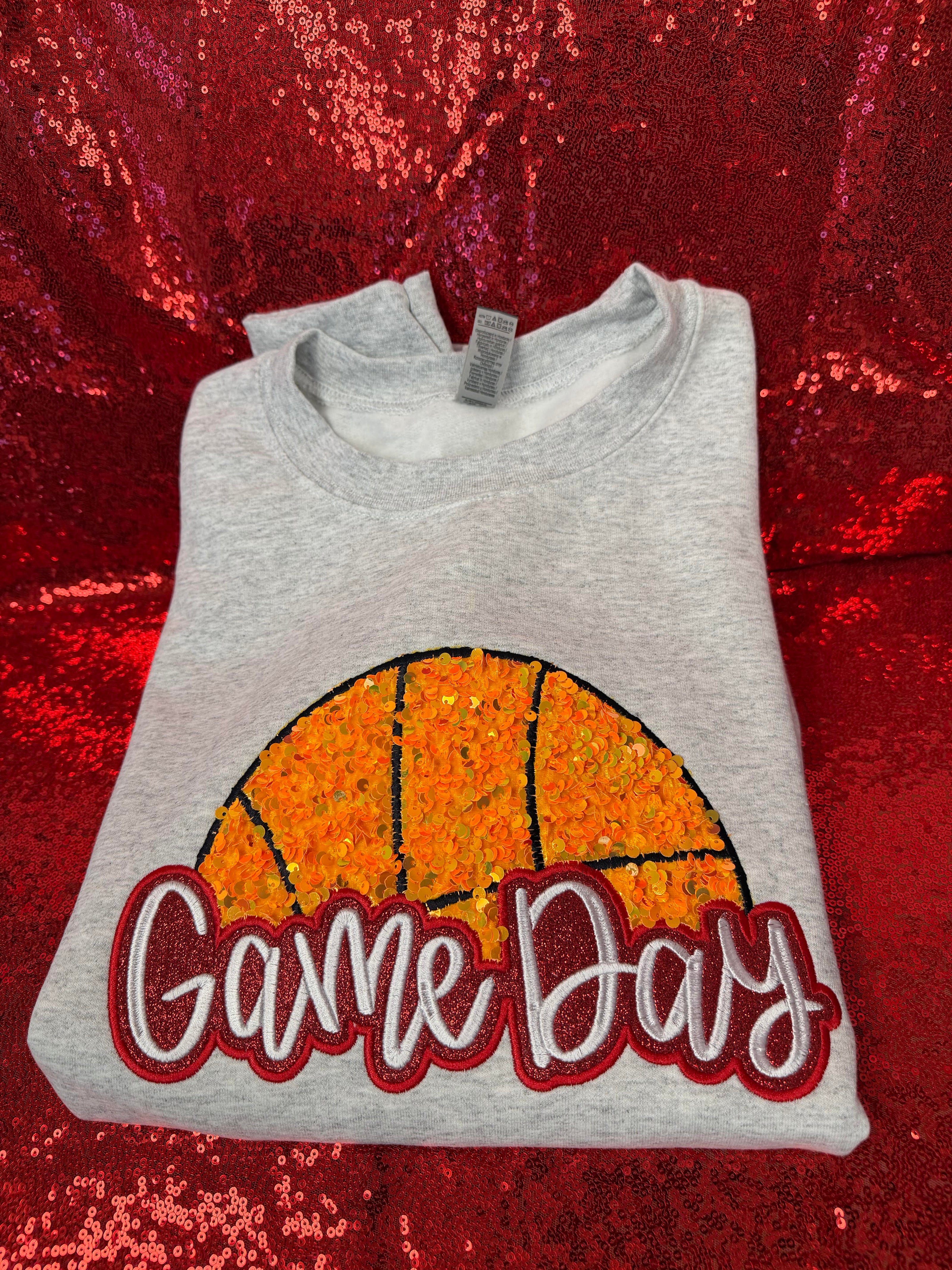 Game Day Sequin Basketball Sweatshirt