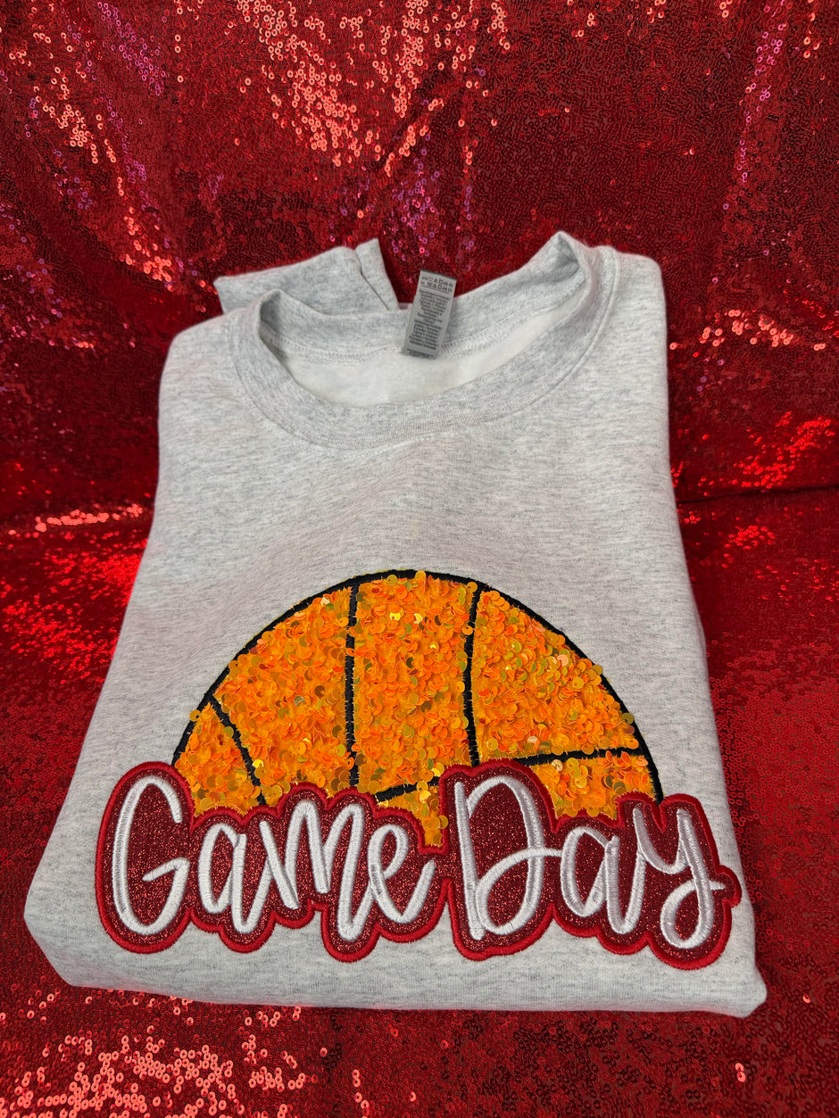 Game Day Sequin Basketball Sweatshirt