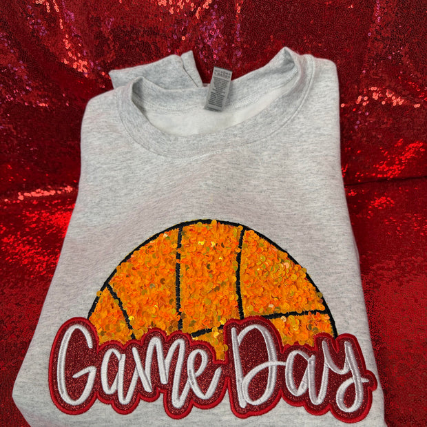 Game Day Sequin Basketball Sweatshirt
